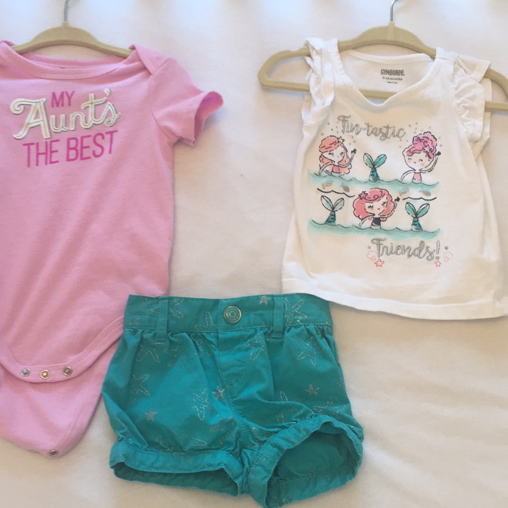 6-12m Gymboree outfit + 6-9 mCat & Jack onesie
